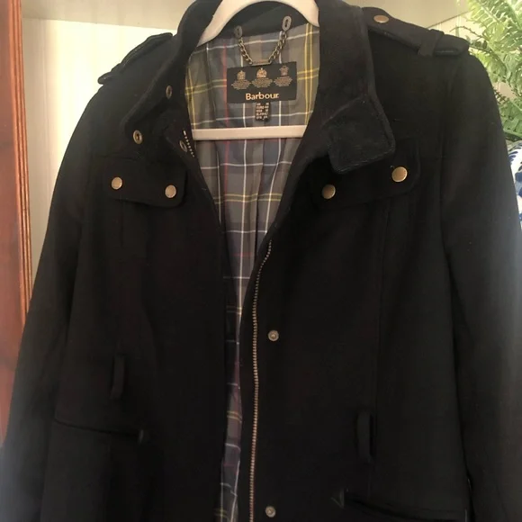 Authentic Barbour Falcon Wool Coat US Size 10 Excellent Condition - Picture 11 of 13